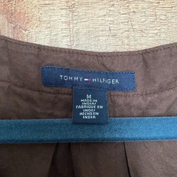 Tommy Hilfiger Women's M Blouse Brown Aztec Sleeveless Round Neck Cotton Y2K - Picture 3 of 7